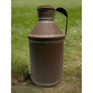 Antique early 1900’s metal milk can original wooden stopper farmhouse rustic 17”